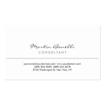Small White Rounded Corner Elegant Consultant Minimalist Business Card Front View
