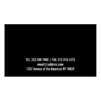 Small White Social Media Icons On W¡black Background Business Card Back View