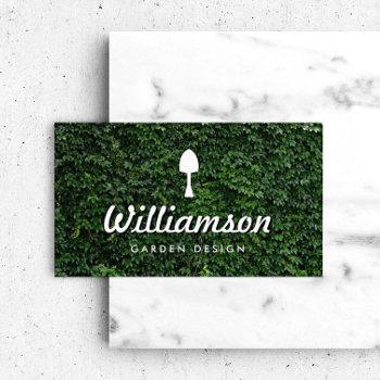 white spade green leaves gardening services business card