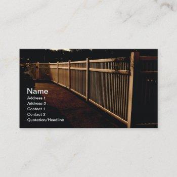 white vinyl outdoor fence business card