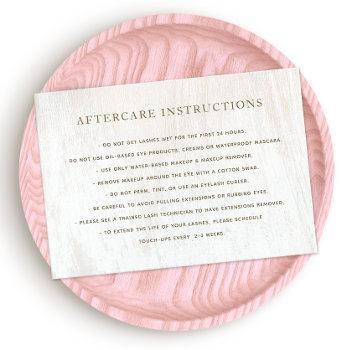 white wood aftercare instructions business card