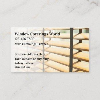 window coverings and blinds business card