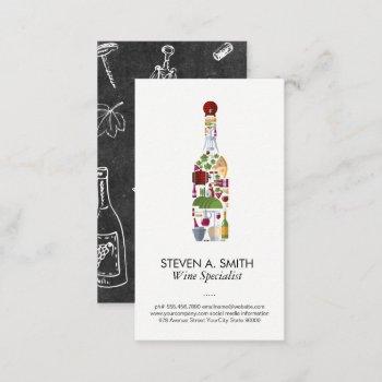 wine bottle | vineyard | cheeses business card