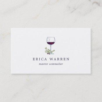 wine glass | sommelier or wine industry business card