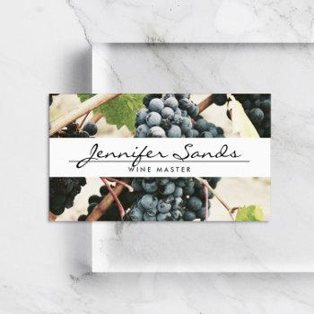 wine grapes, winery, wine master business card