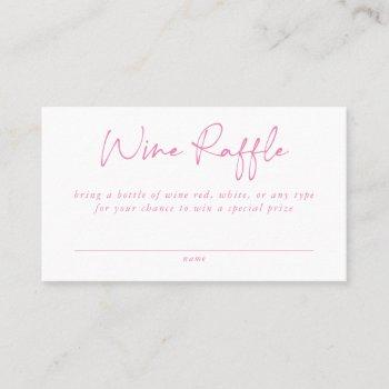 wine raffle enclosure card