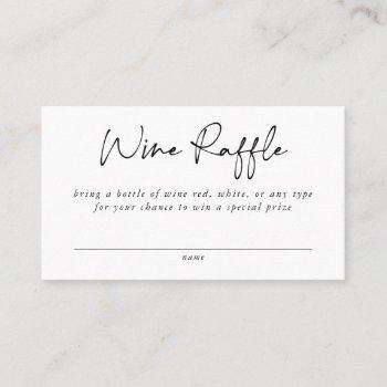 wine raffle enclosure card