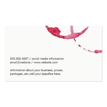 Small Wine Stain (black / White) Business Card Back View
