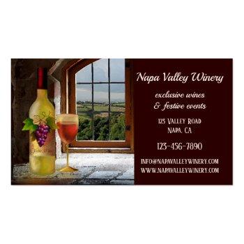 Small Winery Or Vineyard Wine Themed Business Card Back View