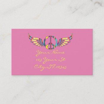 winged hippie peace symbol thunder_cove business card