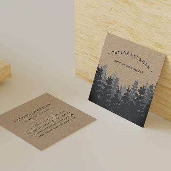 Small Winter Forest | Kraft Square Business Card Front View