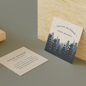 Small Winter Forest Square Business Card Front View