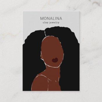 woman art african earring jewelry display  business card