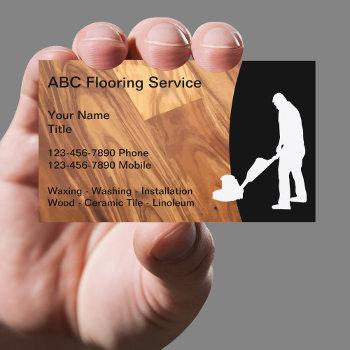 wood flooring theme business card