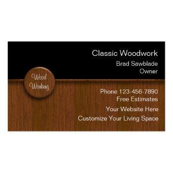 Small Wood Working Business Cards Front View