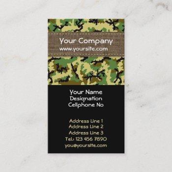 woodland camouflage business card
