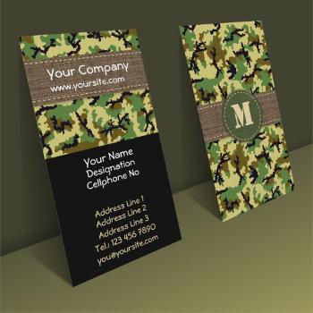 woodland camouflage business card