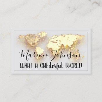 world map globe map travel agency gold qr gold business card