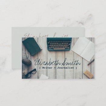 writer author cool vintage typewriter professional business card