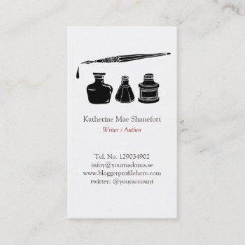 writer author elegant professional minimalist business card