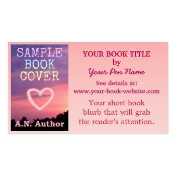 Small Writer Author Promotion Book Cover Pink Ombre Business Card Magnet Front View