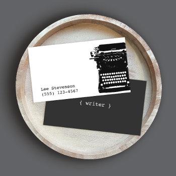 writer black vintage typewriter business card