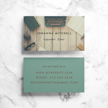 writer editor typwriter journal business cards