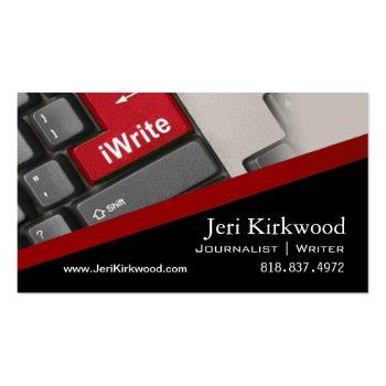 Small Writer Journalist Author Reporter Novelist Business Card Front View