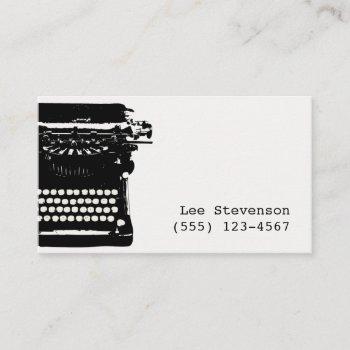 writer vintage typewriter business card