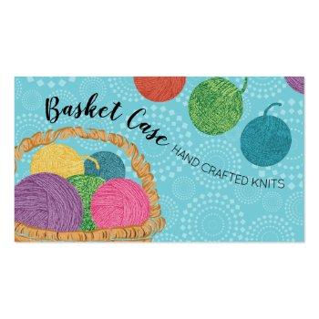 Small Yarn Basket Knitting Crochet Business Card Front View