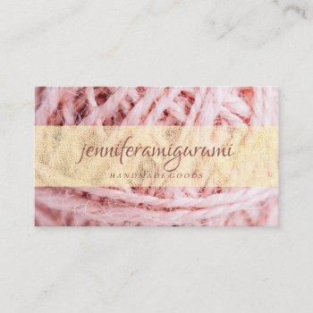 Small Yarn Knitting Crochet Craft Business Card Front View