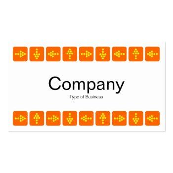 Small Yellow And Orange Led Style Arrows  - White Business Card Front View