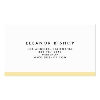 Small Yellow And White Pinstripes Pattern Modern Business Card Back View