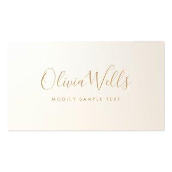Small Yellow Gold  Handwritten Script Social Media Icon Business Card Front View