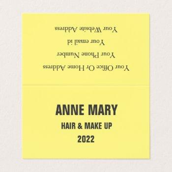yellow grey gray beauty hair salon 2022 business card