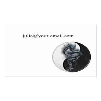 Small Yin Yang Chinese Dragon Business Card Back View