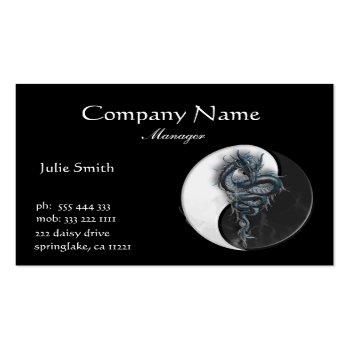 Small Yin Yang Chinese Dragon Business Card Front View