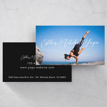 yoga instructor with photo professional business card