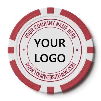 your business logo and text company poker chips