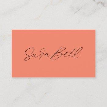 your handwritten signature upload coral modern business card