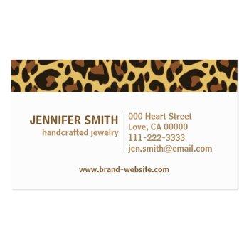 Small Your Logo Classic Leopard Print Rockabilly Pattern Business Card Back View