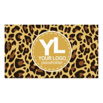 Small Your Logo Classic Leopard Print Rockabilly Pattern Business Card Front View