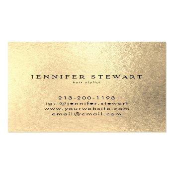 Small Your Logo Faux Gold Yellow Foil Modern Corporate Square Business Card Back View