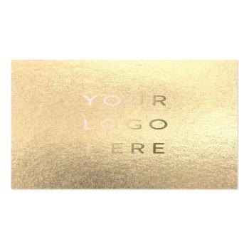 Small Your Logo Faux Gold Yellow Foil Modern Corporate Square Business Card Front View