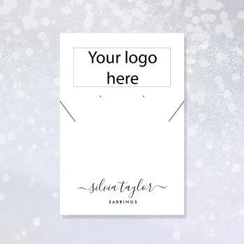 your logo jewellery necklace earring display card