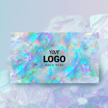 your logo on opal inspired texture business card