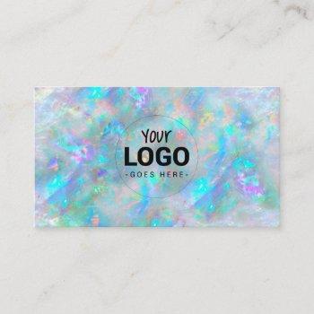 your logo on opal inspired texture business card