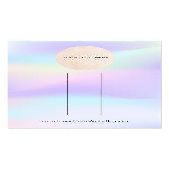 Small Your Logo Pastel Bow Hair Clip Display Vertical Business Card Front View