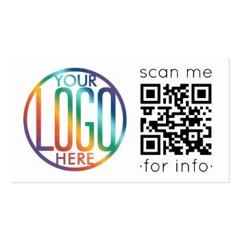 Small Your Logo & Qr Code Professional Website Marketing Business Card Front View
