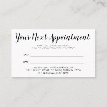 your next appointment - reminder bold minimalist